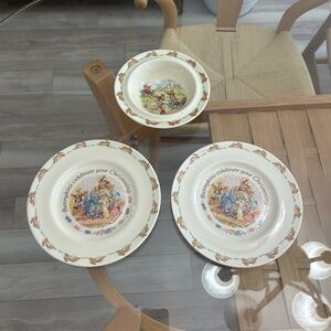 Vintage Royal Doulton Rabbit Kids Plates / Bowl